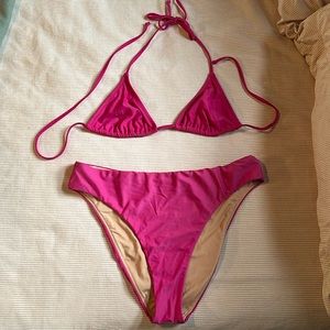 Hot pink J Crew string bikini